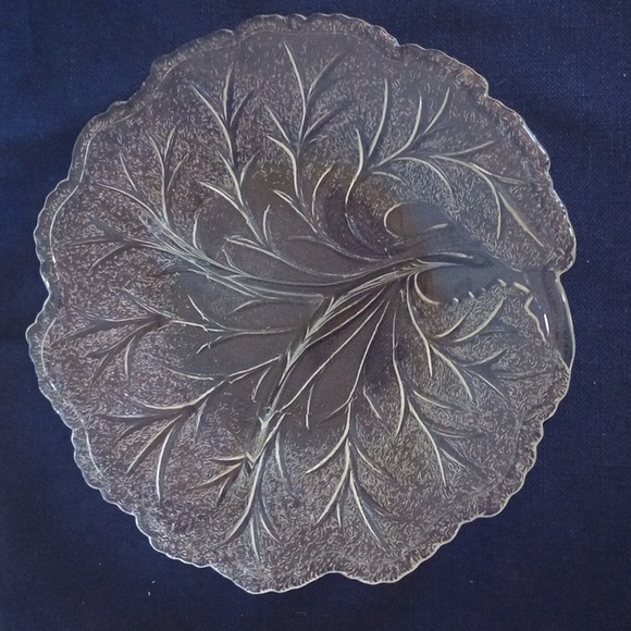 TREE OF LIFE VINTAGE INDIANA SERVING PLATE, CLEAR CUT GLASS - Picture 6 of 7